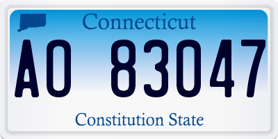 CT license plate AO83047