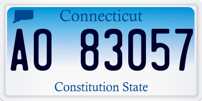 CT license plate AO83057