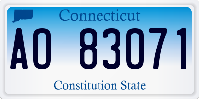 CT license plate AO83071