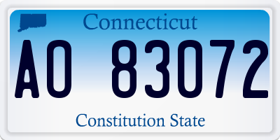 CT license plate AO83072