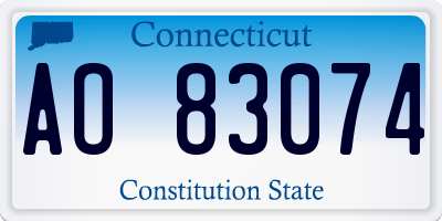 CT license plate AO83074