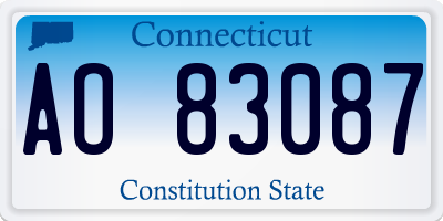 CT license plate AO83087