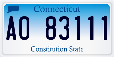 CT license plate AO83111