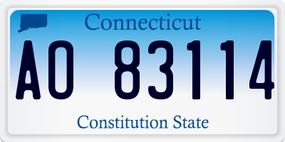 CT license plate AO83114
