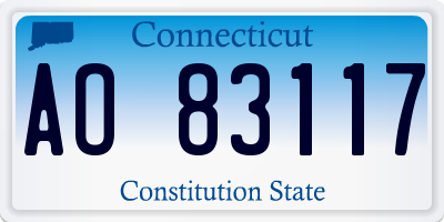 CT license plate AO83117