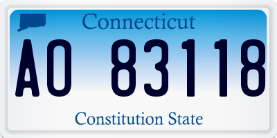 CT license plate AO83118