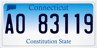 CT license plate AO83119