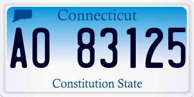 CT license plate AO83125