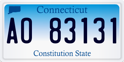 CT license plate AO83131