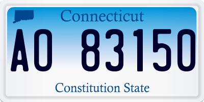 CT license plate AO83150
