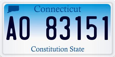 CT license plate AO83151