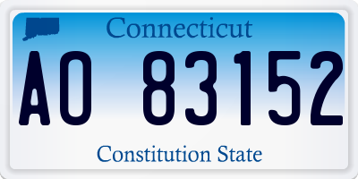 CT license plate AO83152
