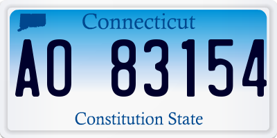 CT license plate AO83154