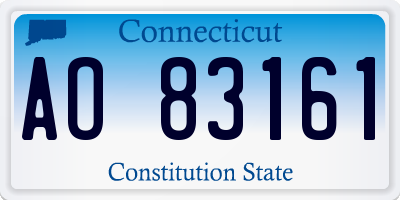 CT license plate AO83161