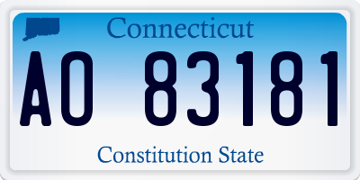 CT license plate AO83181