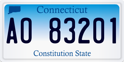 CT license plate AO83201