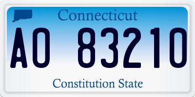 CT license plate AO83210
