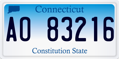 CT license plate AO83216