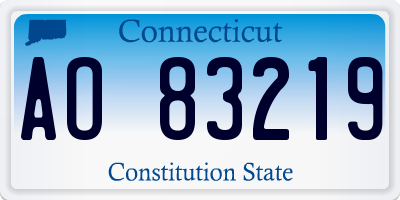 CT license plate AO83219