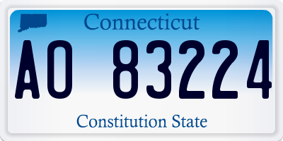CT license plate AO83224