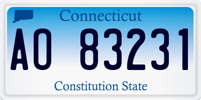 CT license plate AO83231