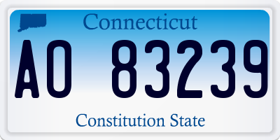 CT license plate AO83239