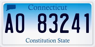 CT license plate AO83241