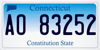 CT license plate AO83252