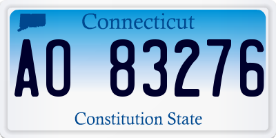 CT license plate AO83276