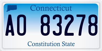 CT license plate AO83278