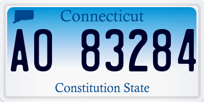 CT license plate AO83284