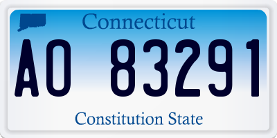 CT license plate AO83291