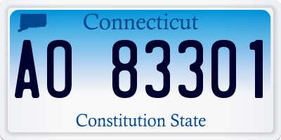 CT license plate AO83301