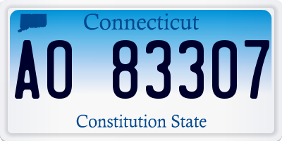 CT license plate AO83307