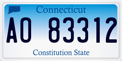 CT license plate AO83312