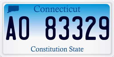CT license plate AO83329