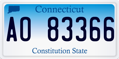 CT license plate AO83366