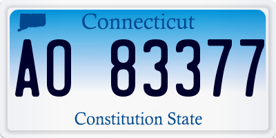 CT license plate AO83377