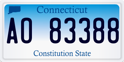 CT license plate AO83388