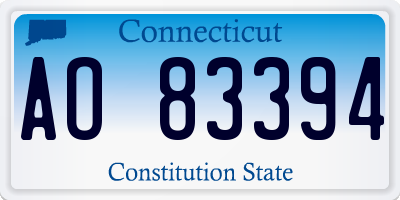 CT license plate AO83394