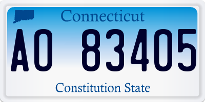 CT license plate AO83405