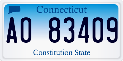 CT license plate AO83409