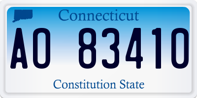 CT license plate AO83410