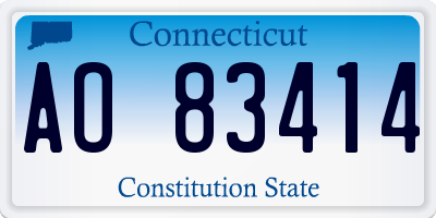 CT license plate AO83414