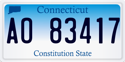 CT license plate AO83417