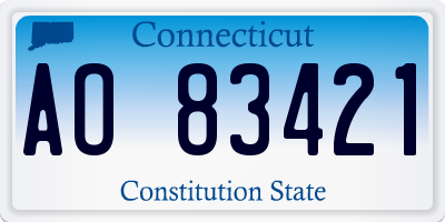 CT license plate AO83421