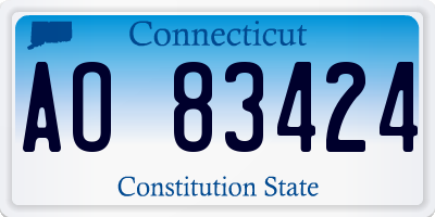 CT license plate AO83424
