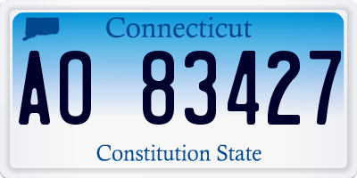CT license plate AO83427