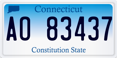 CT license plate AO83437
