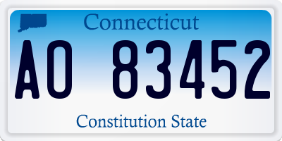 CT license plate AO83452